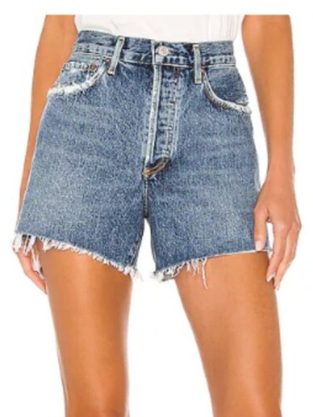 Like New AGOLDE Reese Denim Cutoff Shorts, Precision Blue, Size 27